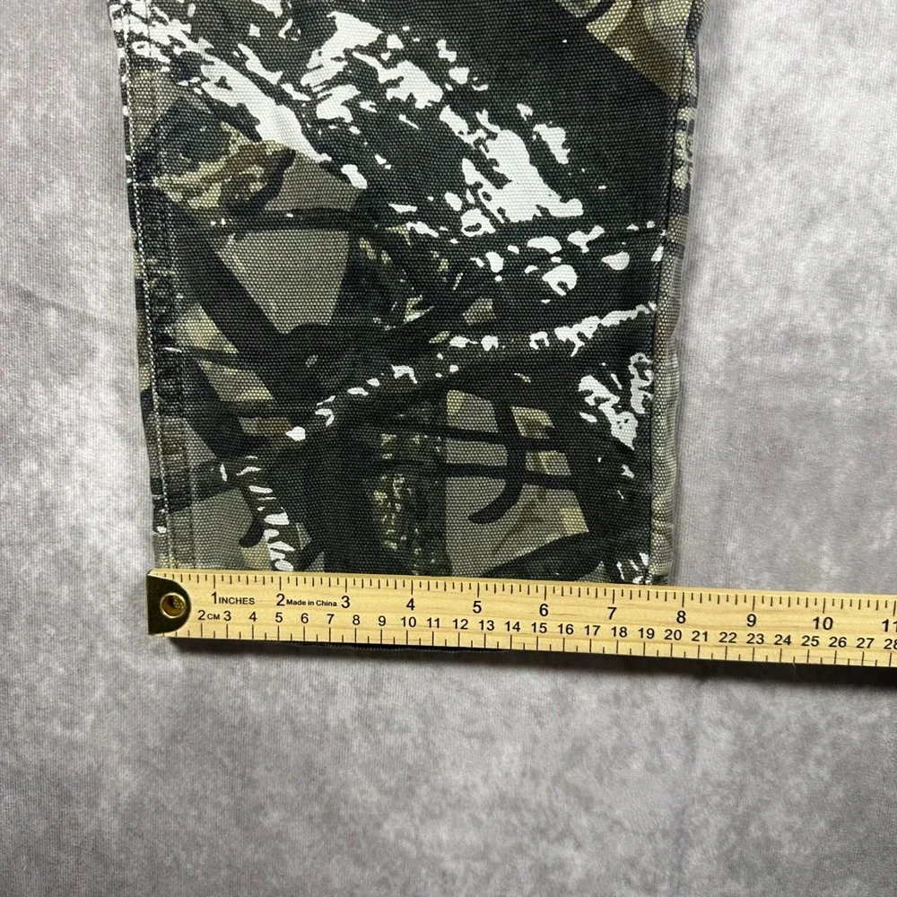 RSQ Mens Straight Leg Carpenter Pants Real Tree Camo Canvas Utility 31x32 Rugged